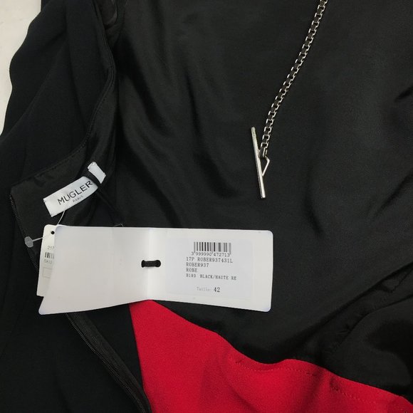 Auc Thierry Mugler Asymmetric Chain Halter Dress FR42 - Picture 9 of 15